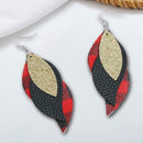 Women Leaf Teardrop Leather Earrings Ear Stud Hook Drop Dangle Jewelry Gift