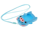 Cute Pig Silicone Watch Protective Case with Strap Lanyard Pendant blue
