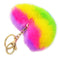 Rainbow Heart Key Chain  Pompom Ball Keychain Fluffy Bag Keyring Xmas Gift â„–#