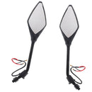 Motorcycle Side Rear View Mirrors + LED Turn Signal 10mm Indicator Light