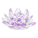 Crystal Lotus Flower Crafts Paperweights Buddhist Feng Shui Ornaments Purple