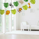 Animal Cartoon Animal Jungle Leaf Theme Bunting Birthday Banner Party Decor FT