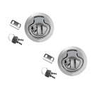 2x Marine Boat Lock Flush Pull Hatch Latch Bright Chrome Plated W/ 2 Keys