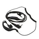 2 Way Radio Earpiece Headset PTT Mic Fit for Baofeng 5RB Walkie Talkie Black