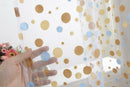 Colorful Dots Voile Organdy Curtain Window Sheer Drapes Divider Panel Coffee