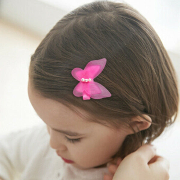 5X Bow Butterfly Hair Clips Girls Hair Grips Kids Hairpin Headwear Accessory  Z