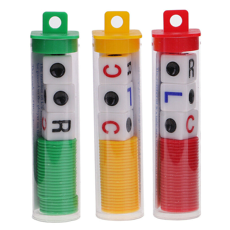 3 Pieces Plastic Dice with Casino Poker Chip Set for Children Kids Christmas