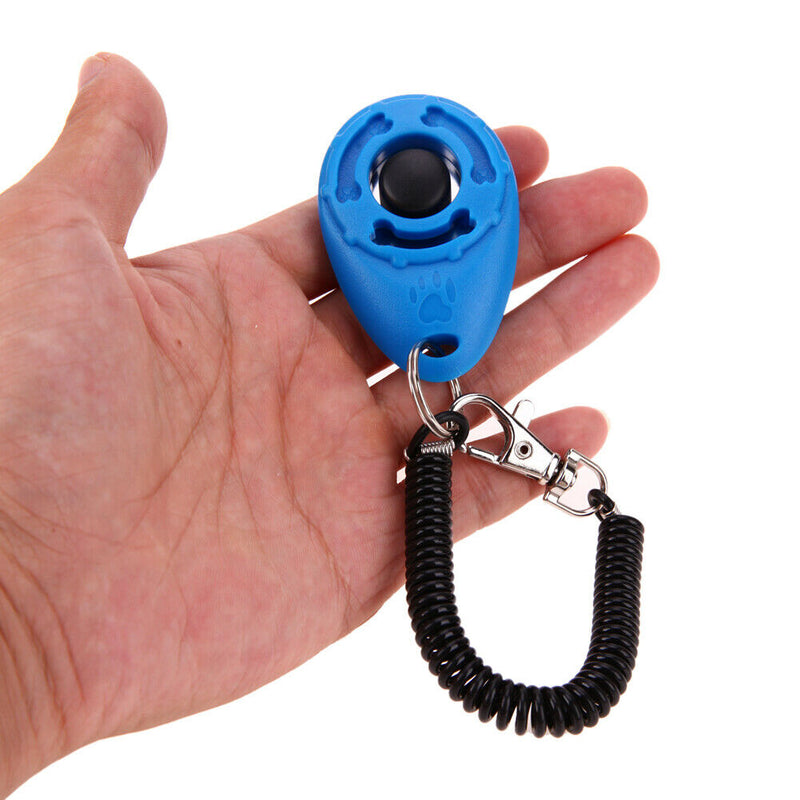 1pc Pet Trainer Pet Dog Training Adjustable Sound Key Chain Clicker(Blue) A