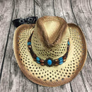 Men'S Rafi Straw Hat Beach Sunsreen Cowboy Hat Big Hat Along Picture Color