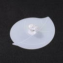 Leaf Shape Silicone Cup Cover Heat Resistant Cap Leakproof Cups Lid (White) A