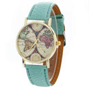 Fashion Womens Ladies Watch Neutral Map Graffiti Quartz Dress Wrist Watches