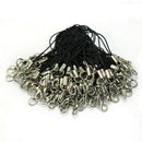 Wholesale 100 x Black Cell Phone Charm Nylon Lanyard Cords With Lobster Clasp