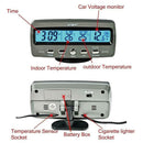 12V Multifunction Car Digital Clock LCD Thermometer Voltage Tester Voltmete<