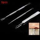 3pcs Facial Care Removal Acne Comedones Extractor Squeezing Needles TweezersFT