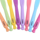 8pcs Aluminum Needle Plastic Handle Yarn Stitching Weave Crochet Hooks Kit