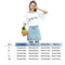 Embroidery Letter Print T-shirts Women O-neck Flare Sleeve Tees Tops (M)
