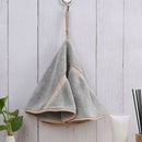 Bathroom Hand Towels Soft Washcloth with Hanging Loop Gray Dia. 19.7" Gifts