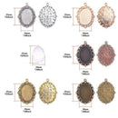 60Pcs 5 colors Round Pendant Trays Glass Cabochon Crafting DIY Jewelry Makin â„–[