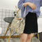 Silk Decor Shoulder Handbags Straw Women Top-handle Shopping Totes (Beige) A#S