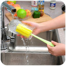 3Pcs Plastic Wine Glass Bottle Cup Sponge Brush Cleaning KitchenTools