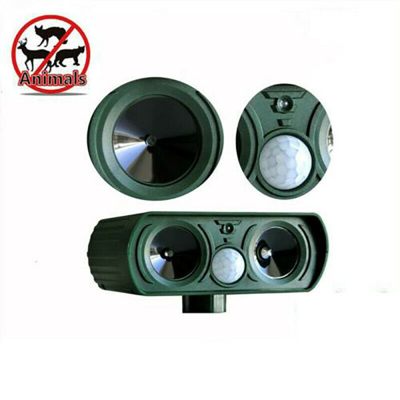 Solar Ultrasound Cat Dog Fox Repeller Animal Chaser Deterrent Repellent dsf DIR