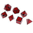 Ancient Multi sided dice set of 7 D4 D6 D8 D10 D12 D20 Dungeons D&D RPG Red