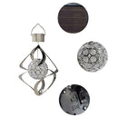 Solar Power LED Light Wind Spinner Chimes Spiral Garden Courtyard Hanging Lamp