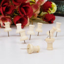 40 Pcs Creative Wooden Thumbtack Decorative Drawing Push Pins Wood Head Office