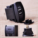 Waterproof LED Dual USB Power Charger Port Socket Car Motor Marine 12-24V 3.1A
