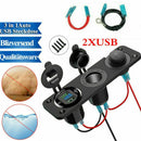 12V-24V Car Cigarette Lighter Socket + Dual USB Charger + Voltmeter Panel l-