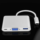 Type-C to VGA Adapter Cable + HUB + PD 3 in 1 Docking Station Type-C to m C8Z4