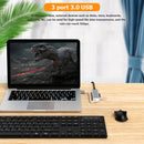 USB to 5Gbps USB 3.0 RJ45 10/100Mbps Wired Ethernet Adapter Hub (Grey)