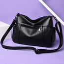 Solid Color Shoulder Handbags Women Litchi Pattern PU Leather Crossbody Bag
