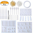 127Pcs Assorted Styles Silicone Jewelry Casting Molds and Tools Set DIY Craft