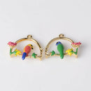 4pcs Parrot Garland Charms Pendant DIY Jewelry Findings Gifts hair Accessory