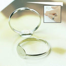 100X Adjustable Flat Rings Glue on Pad Bases Blanks Jewelry Making 8 mm