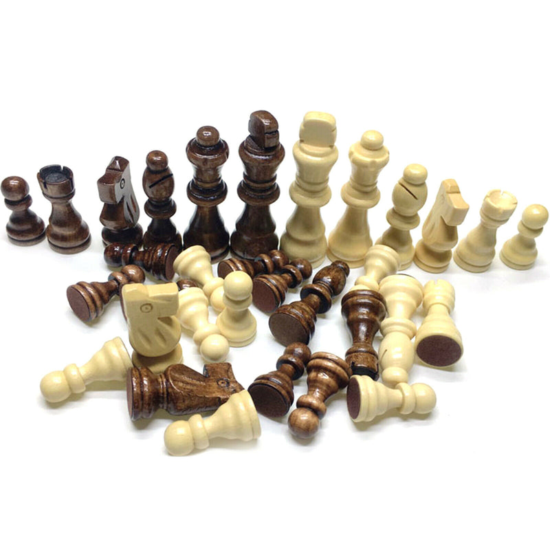 Wooden Chess Pieces Only 32 Pieces, Chess Figures without Board (9.5cm)