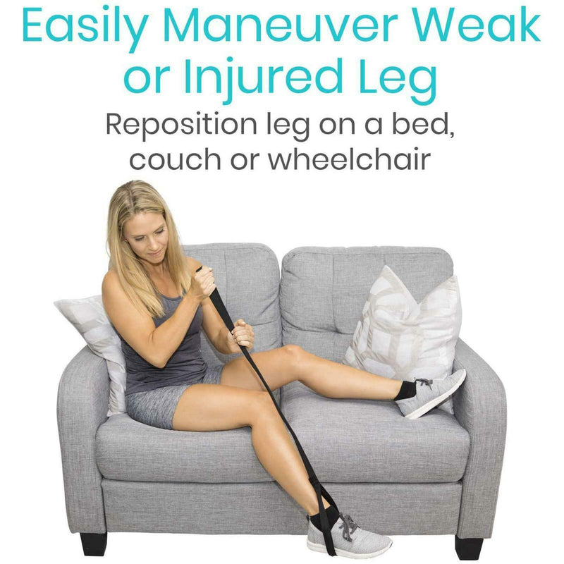 Leg Lifter Strap, 44" Leg Strap with Webbed Loops for Hand & Foot, Easy to Use