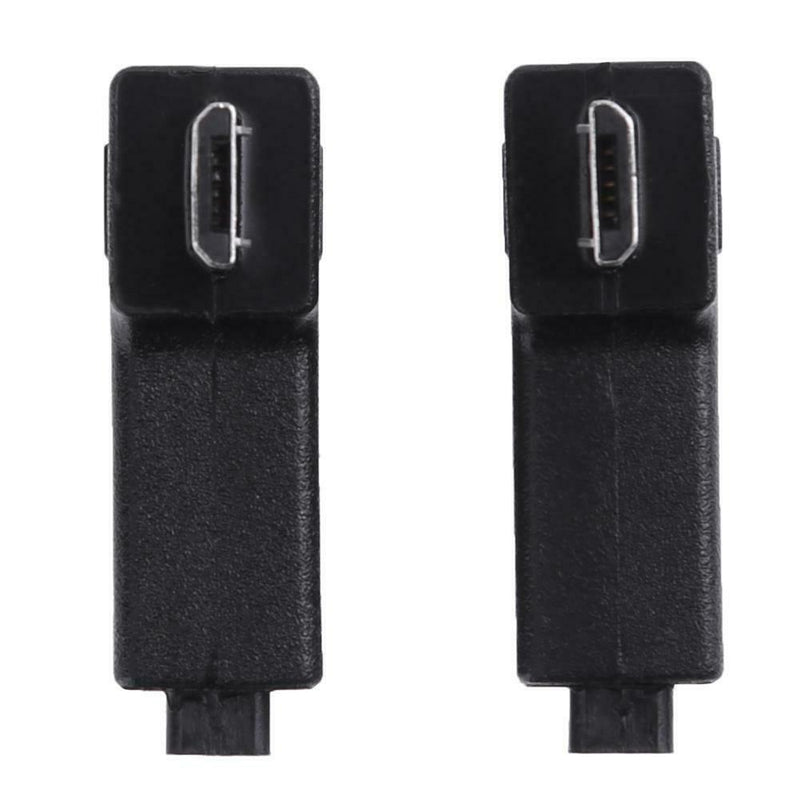 2pcs 90 Degree Micro USB Female to Micro USB Male Adapter Connector