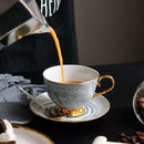 Marble Phnom Penh Ceramic Coffee Cup and Saucer Set Afternoon Tea Cup Lover E1D2