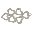 10PCS Stainless Steel Hollow Heart Charm Pendants For Jewellery Making DIY  C8D8
