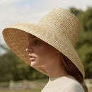Women Straw Sun Hats Large Wide Brim Natural Raffia Panama Beach Cap Nw
