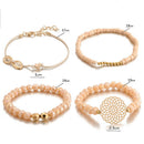 4X Bohemian Multi-layer 8 Infinity Beads Bracelet Set Women Bangle Jewelry OZ