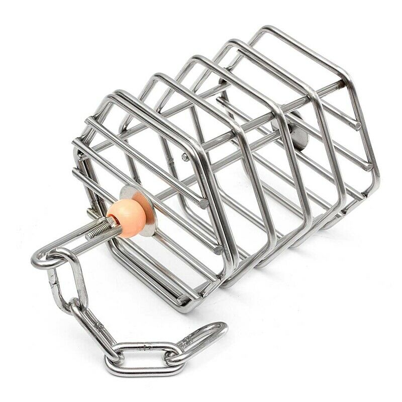 Pet Bird Parrot Squirrel Bold Stainless Steel Food Hanging Cage Foraging To E3K5