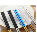 6 Pair Household Chopsticks Stainless Steel Tableware Durable Square Cutlery