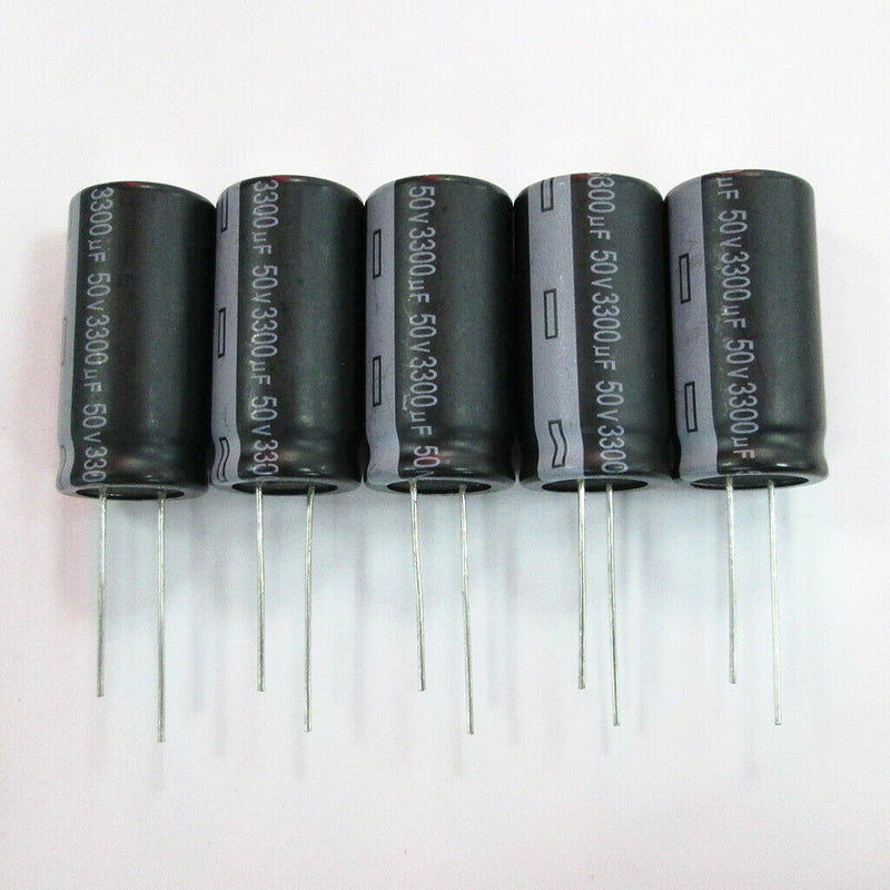 5pcs-3300uf 50V Aluminum Electrolytic Capacitors Electrical Appliances