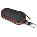 4" PU Leather Car Remote Key FOB Holder Bag Storage Case Cover Chain Ring Zipper