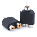 1Pct RCA Y splitter AV audio video plug converter 1 male to 2 female adapter kit