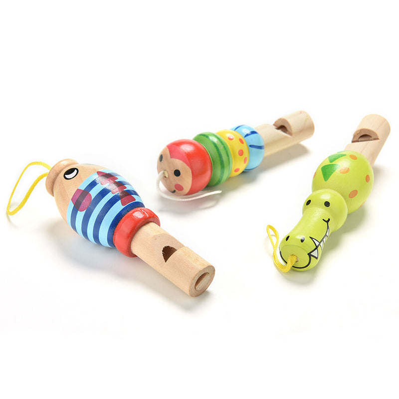 Animal Whistle Music Enlightenment Baby Children Educational Wood Kids Toys TO