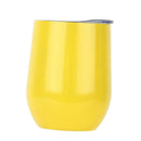Insulated Stainless Steel Wine Double Wall Vacuum Cup 12OZ Yellow